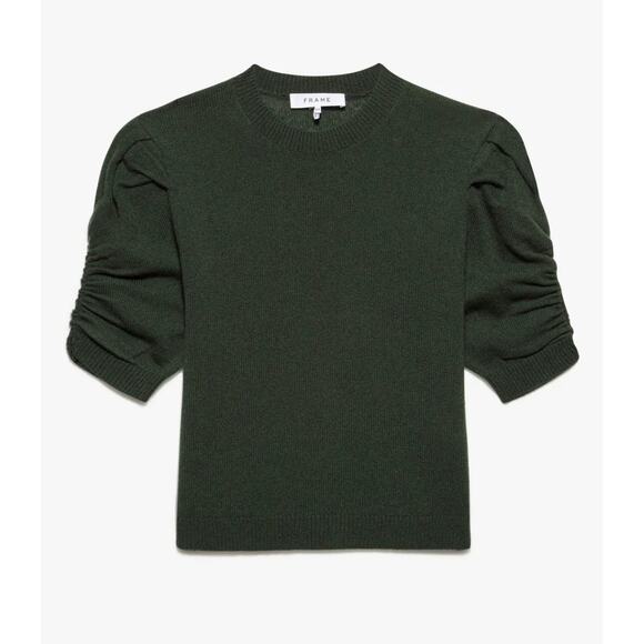 Frame Ruched-Sleeve Recycled-Cashmere Blend Sweater size M medium - Picture 1 of 6